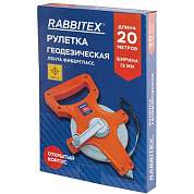 Рулетка геодезическая 20 м х 13 мм, лента фибергласс, открытый корпус, RABBITEX (РАББИТЕКС), 671366 (арт. 671366)