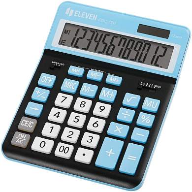 Калькулятор настольный Eleven CDC-120-BK/CY, 12 разрядов, двойное питание, 155*206*38мм, черный/синий (арт. 365645)