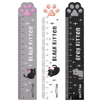 Линейка 15см MESHU "Paw", деревянная, ассорти, европодвес (арт. 367723)