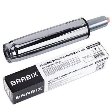 Газлифт прочный BRABIX HD-100 короткий, ХРОМ, в открытом виде 346 мм, d 50 мм, класс 4, 533077 (арт. 533077)