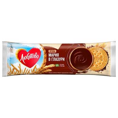 Печенье затяжное глазированное ЛЮБЯТОВО "Мария", 138 г, 7200121000_2880 (арт. 624856)