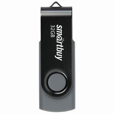 Флеш-диск 32 GB SMARTBUY Twist USB 2.0, черный, SB032GB2TWK (арт. 513909)