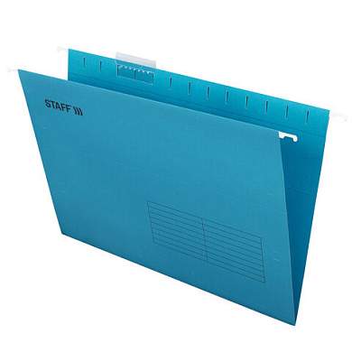 Подвесные папки А4/Foolscap (404х240 мм) до 80 л., КОМПЛЕКТ 10 шт., синие, картон, STAFF, 270933 (арт. 270933)