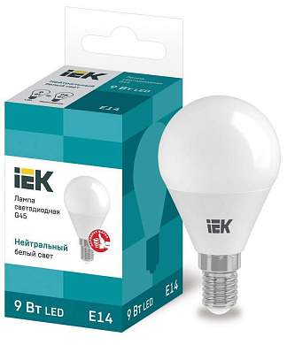 IEK шар G45 E14 9W(810lm) 4000К 4K ECO LLE-G45-9-230-40-E14 (арт. 682561)