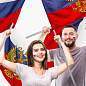 Флаг России 90х135 см с гербом, ПРОЧНЫЙ с влагозащитной пропиткой, полиэфирный шелк, STAFF, 550226 (арт. 550226)