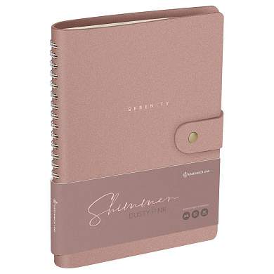 Записная книжка А5 96л. ЛАЙТ, кожзам, скрытый гребень, Greenwich Line "Shimmer. Dusty pink", блок в линию (арт. 358019)