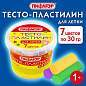 Пластилин на растительной основе (тесто для лепки) ПИФАГОР, 7 цветов, 210 г, пластиковый стакан, 104544 (арт. 104544)