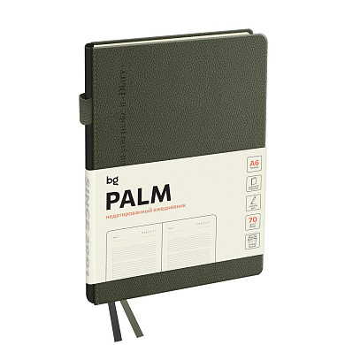 Ежедневник недатированный, А6, 136л., твердый переплет, кожзам, BG "Palm. Dark khaki", темно-зеленый (арт. 369926)