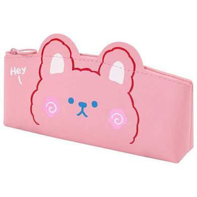Пенал ЮНЛАНДИЯ ЮНИОР, 1 отделение, искусственная кожа, "Pink bear", 20х9х7 см, 273818 (арт. 273818)