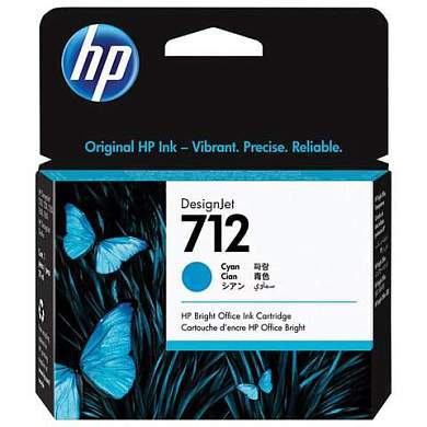 Картридж струйный для плоттера HP (3ED67A) DesignJet T230/T250/T630/T650, №712, голубой, оригинальный (арт. 363909)