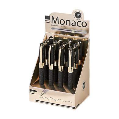 Ручка шариковая BRUNO VISCONTI MONACO SPACE, СИНЯЯ, черный корпус с глиттером, линия 0,4 мм, 20-0125/52 (арт. 144562)