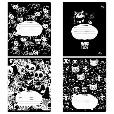Тетрадь 12л., клетка BG "Monsters", выб.лак (арт. 368736)