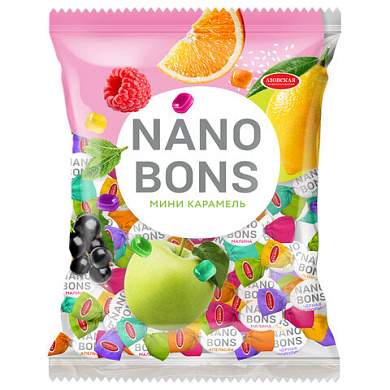Карамель леденцовая АЗОВСКАЯ "Nanobons" ассорти (малина, яблоко, мята, лимон), 1000 г, М270 (арт. 625101)