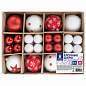 Шары ёлочные НАБОР 40 шт., 8 см/4 см, "Red&White", красные/белые, пластик, ЗОЛОТАЯ СКАЗКА, 592167 (арт. 592167)