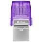 Флеш-диск 64 GB KINGSTON DataTraveler microDuo 3C, разъем USB 3.2, Type-C, фиолетовый, DTDUO3CG3/64GB (арт. 514072)
