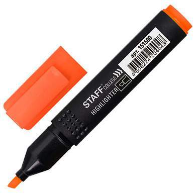 Текстовыделитель STAFF College "STICK HL-497", ОРАНЖЕВЫЙ, 1-4 мм, 151500 (арт. 151500)