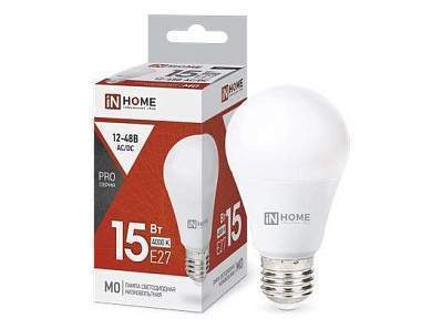 ASD/InHome лампа светодиодная ЛОН низковольтная A60 E27 12-48V 15W(1200lm) 4000К 4K 112x60 36 LED-MO-PRO 182 (арт. 826737)