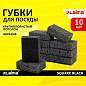 Губки для посуды SQUARE BLACK 98х66х30 мм, КОМПЛЕКТ 10 шт., КРУПНОПОРИСТЫЙ поролон/абразив LAIMA, 608648 (арт. 608648)