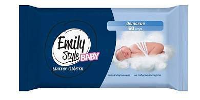 Влажные салфетки Детские 60 шт Emily Style (арт. 829207)