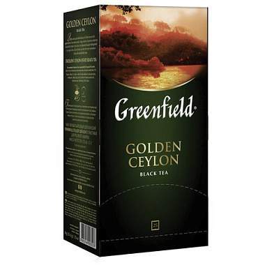 Чай GREENFIELD "Golden Ceylon" черный цейлонский, 25 пакетиков в конвертах по 2 г (арт. 620009)