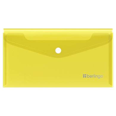 Папка-конверт на кнопке Berlingo "No Secret", С6, 200мкм, желтая (арт. 352671)