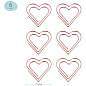 Скрепки фигурные 27мм, MESHU "Hearts", 6шт., пакет с европодвесом (арт. 328216)