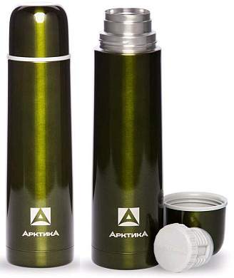Термос Арктика 102-750, узк. горло, 0,75л (зеленый/болотный) нерж. сталь (арт. 607323)