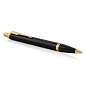 Ручка шариковая PARKER "IM Core Black Lacquer GT", черный глянцевый лак, позолота, синяя, 1931666 (арт. 142533)