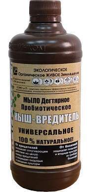 Мыло дегтярное калийное 500мл. Кыш Вредитель! ОЖЗ (берез. деготь+калийн.соли+пробиотик) (арт. 830592)