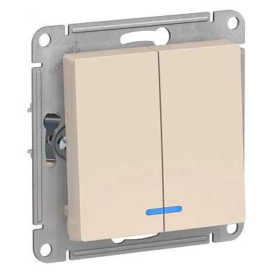 Schneider AtlasDesign мех. выкл. СУ 2 кл. беж. (пласт. осн., инд.) ATN000253 (арт. 662402)