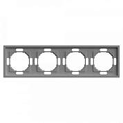 Stekker ЭМИЛИ рамка СУ 4мест. (PC), платиново-серый, soft touch PFR00-5004-10 49965 (арт. 907460)
