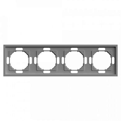 Stekker ЭМИЛИ рамка СУ 4мест. (PC), платиново-серый, soft touch PFR00-5004-10 49965 (арт. 907460)