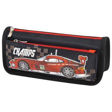 Пенал мягкий ЮНЛАНДИЯ, 2 отделения, полиэстер, "Car champion", черный, 21х6х9 см, 228982 (арт. 228982)