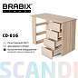 Стол письменный/компьютерный BRABIX "Scandi CD-016", 1100х500х750 мм, 4 ящика, дуб сонома, 641892, ЦБ013707-2 (арт. 641892)