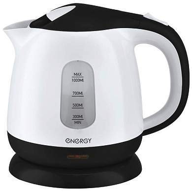 Чайник электр. Energy E-275, 1л, диск, пластик, бело-черный 164094 (арт. 691838)