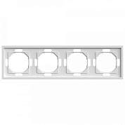Stekker ЭМИЛИ рамка СУ 4мест. (PC), белый фарфор, soft touch PFR00-5004-01 49887 (арт. 907435)