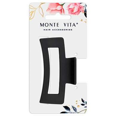 Краб для волос 8,5 см, soft-touch, чёрный, MONTE VITA, 457002 (арт. 457002)