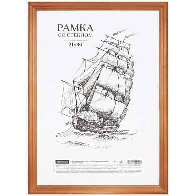 Рамка деревянная 21*30см, OfficeSpace, ЭКОНОМ, красное дерево (арт. 340125)