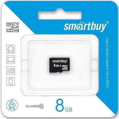 Флэш-карта (карта памяти) MicroSDHC  8GB Class10  SmartBuy без адаптера (арт. 457506)