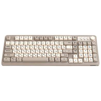 Клавиатура проводная бесшумная USB, 102+98 клавиш, LED-подсветка, SONNEN K620, слоновая кость / серая, 513950 (арт. 513950)