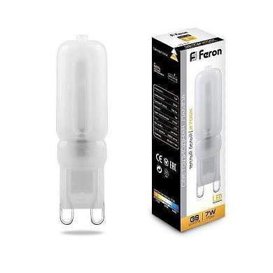 Feron G9 230V 7W(520lm) 2700K 2K 50x16 матов. LB-431 25755 (арт. 617649)