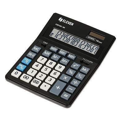 Калькулятор настольный Eleven Business Line CDB1601-BK, 16 разрядов, двойное питание, 155*205*35мм, черный (арт. 339194)