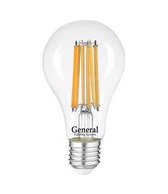 General ЛОН A65 E27 25W 4500K 4K 65x125 филамент (нитевидная) прозр. 660323 (арт. 713219)