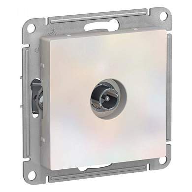 Schneider AtlasDesign мех. роз. TV СУ 1 мест. жемчуг (пл.осн., прох. RG6, 4dB) ATN000492 (10!) (арт. 662499)
