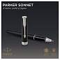 Ручка-роллер Parker "Sonnet Matte Black CT" черная, 0,8мм, подарочная упаковка (арт. 240083)