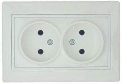 Lezard Мира роз. СУ 2 мест. 16А бел. (керамика, корпус PC) 701-0202-128 (арт. 378935)