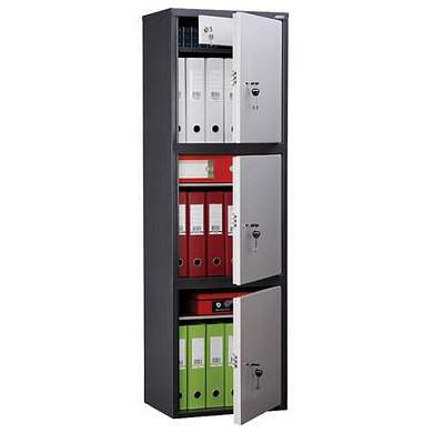 Шкаф металлический для документов AIKO "SL-150/3Т" ГРАФИТ, 1490х460х340 мм, 37 кг, S10799153502 (арт. 291203)