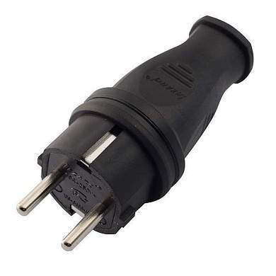 Lezard вилка прямая каучук 2Р+РЕ 1х16А 220-240V 106-0400-105 (арт. 382923)