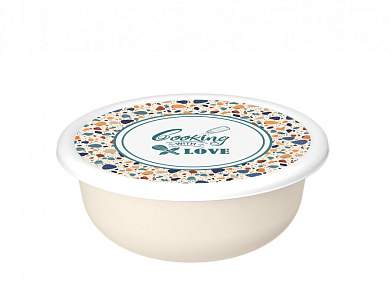Миска (салатник) с крышкой Modena 1,2л Терраццо св беж 223133825/01 Homver (арт. 960222)