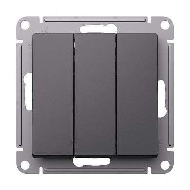 Systeme Electric AtlasDesign мех. выкл. СУ 3 кл., 10А, БАЗАЛЬТ ATN001431 (5!) (арт. 859720)